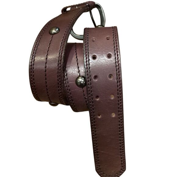 Linea Pelle Leather Studded Belt Size Small - Picture 8 of 13